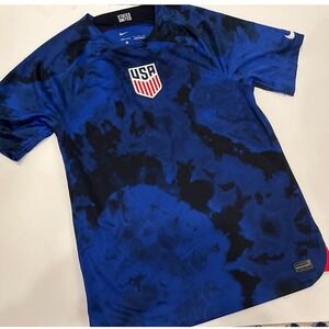 Nike USA USMNT 2022/23 Vapor Match Dri Fit Away Soccer Jersey Men's Large Blue